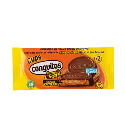 Chocolatina de chocolate con leche y crema de cacahuete Conguitos Cups 34g