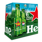 Cerveza rubia especial Heineken pack 6 botellas 25cl