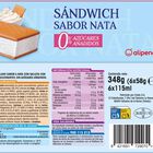 Helado sandwich sin azúcares añadidos Alipende nata 6 uds
