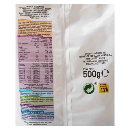 Cereales en copos integrales Alipende 500g de chocolate