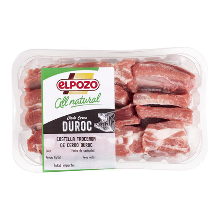 Costilla troceada de cerdo duroc All natural ElPozo 500g aproximadamente