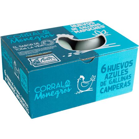 Huevos de gallinas mapuches tamaño M-L Corral de Monegros 6unid