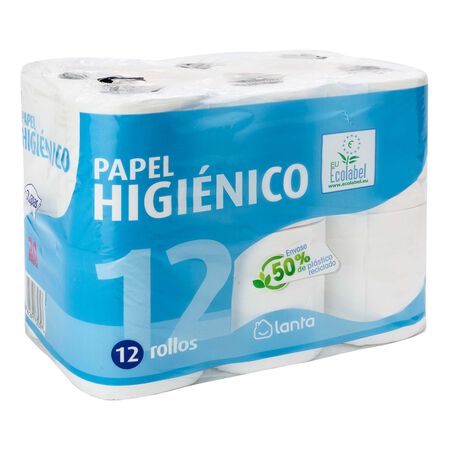 Papel higiénico ecológico Lanta 12 rollos