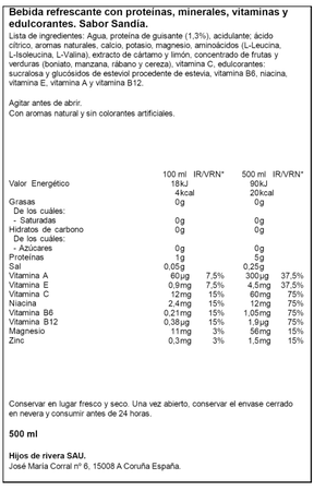 Bebida refrigerada mucho sabor sand&iacute;a champ 50cl