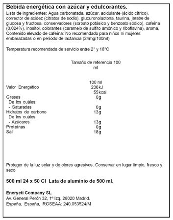 Bebida energ&eacute;tica Eneryeti 500ml Lamine