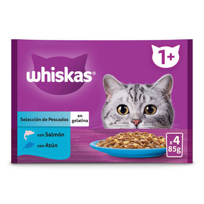 Comida para gatos de salmón y atún Whiskas 4x85g