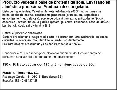 Burger vegetal con romero y perejil He&uuml;ra 180g