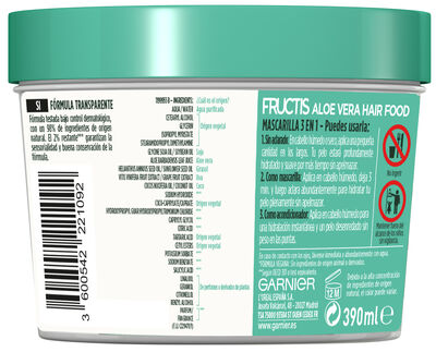 Mascarilla capilar hidratante Fructis 390ml hair food aloe vera