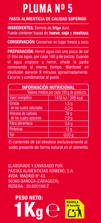 Pluma Alipende 1kg n&ordm;5