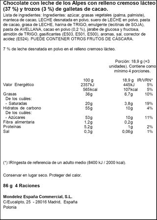 Bombones de chocolate Milka y Oreo 86G