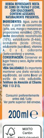 Fruta con leche tropical Alipende pack 6