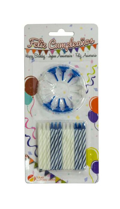 Velas cumpleaños 20+4u celeste