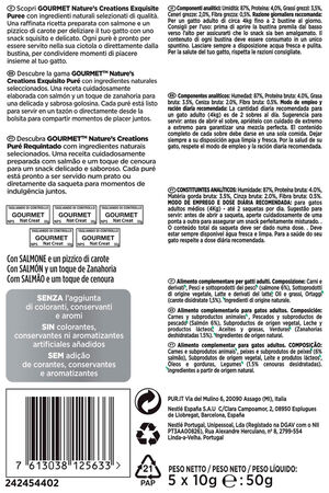 Snack gato Purina Pure gourmet salm&oacute;n 5 uds