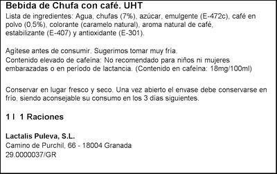 Horchata de chufa Chufi Frappé en botella de 1L