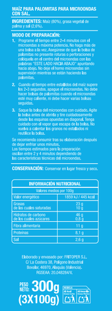 Palomitas saladas microondas sin gluten Alipende pack 3