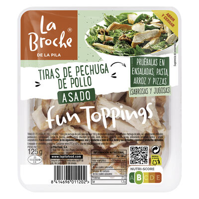 Tiras de pechuga de pollo asado La Pila 125g