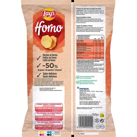Patatas fritas lays 150g horno al punto de sal