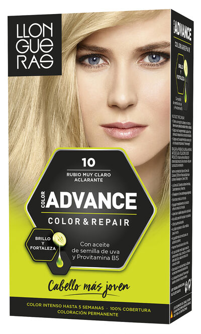 Tinte de cabello Llongueras Color Advance n&ordm;10 rubio muy claro aclarante