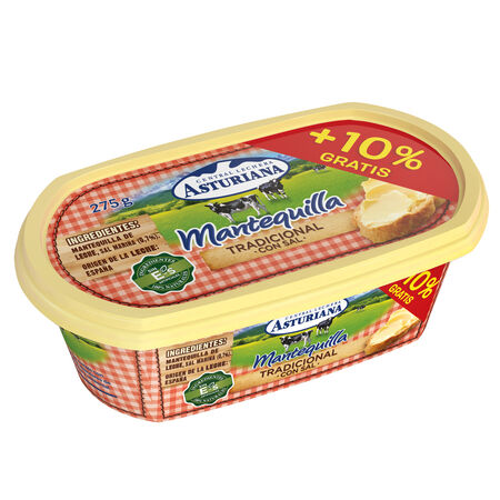 Mantequilla con sal tarrina Asturiana 250gr + 10%