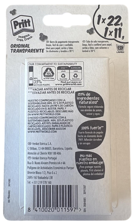 Pegamento stick barra Pritt 22g