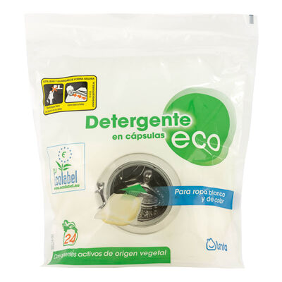 Detergente en c&aacute;psulas Lanta 24 lavados ecol&oacute;gico