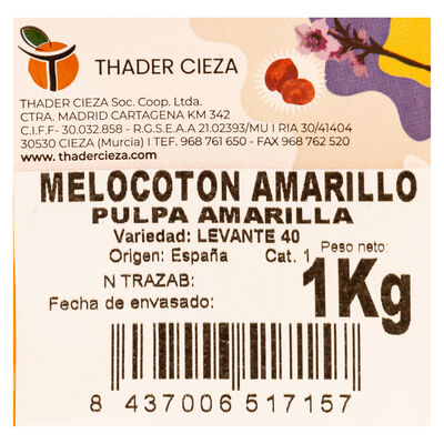 Melocot&oacute;n amarillo bandeja 1kg