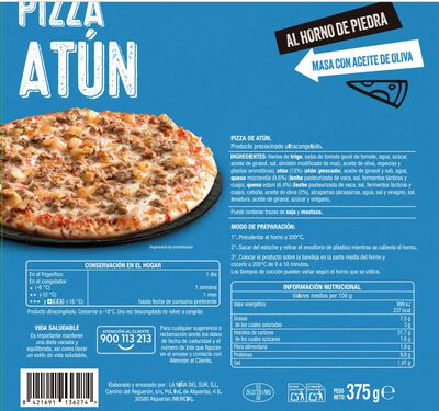 Pizza fina Alipende 375g at&uacute;n