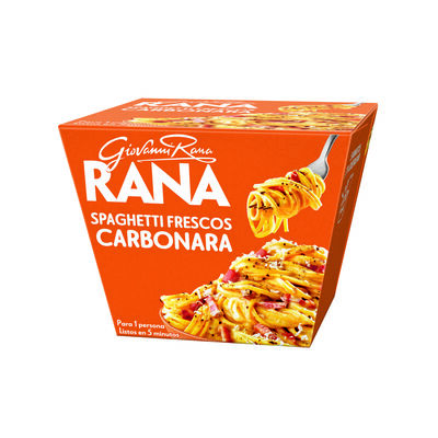 Spaguetti frescos con salsa carbonara con Parmigiano Reggiano Rana 357g