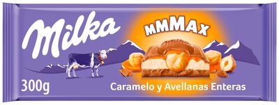 Chocolate con leche, caramelo y avellanas Milka 300g