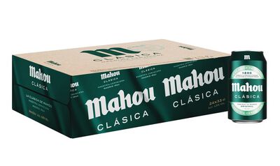 Cerveza rubia Mahou Cl&aacute;sica pack 24 latas 33cl