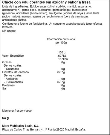 Chicle bote con sabor fresa Orbit 64g