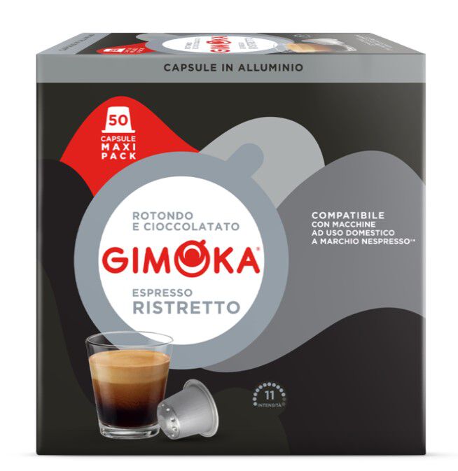 Cápsulas de café compatible con Nespresso espresso ristretto Gimoka 50 cápsulas