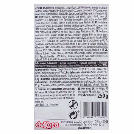Pasta de azúcar Dekora 250g fondant blanco