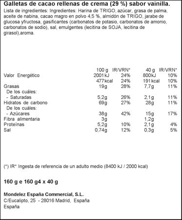Galleta Oreo 160g mini