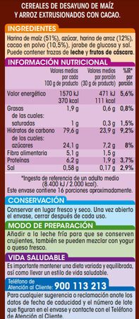 Cereales Alipende 500g copos de cacao
