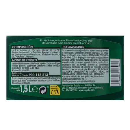 Limpiahogar Lanta 1,5l pino amoniacal