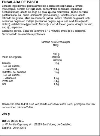 Ensalada de pasta Bo de Debo 250g