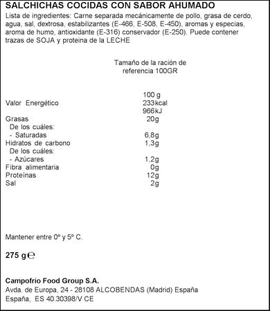 Salchichas hot dog Oscar Mayer 275g 5 uds