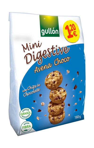 Galleta mini digestive Gullón avena chocolate 160g 