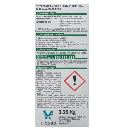 Detergente en polvo Lanta 50 lavados poder total