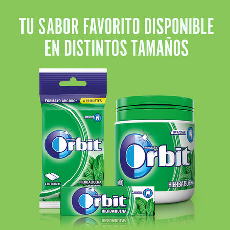 Chicles hierbabuena sin azúcar Orbit pack 4