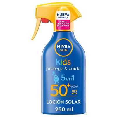 Crema solar pistola factor de protecci&oacute;n 50 kids protege y cuida Nivea 250ml