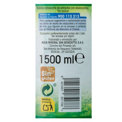 Refresco t&eacute; verde Alipende sin az&uacute;car botella 1,5l