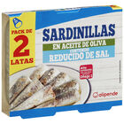 Sardinillas en aceite de oliva bajas en sal Alipende 2 unidades 62g