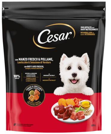 Alimento para perro con buey y ave Cesar 800g