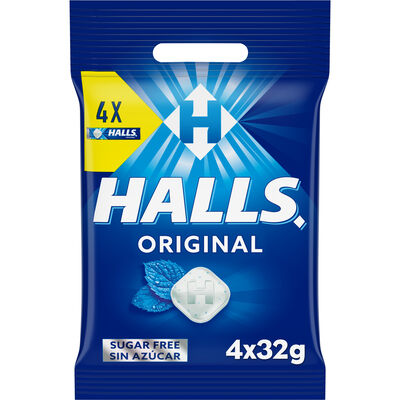 Caramelos sin az&uacute;car a&ntilde;adido Halls p4 eucalipto