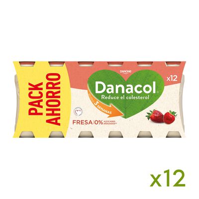 Bebida láctea Danacol colesterol pack 12 fresa