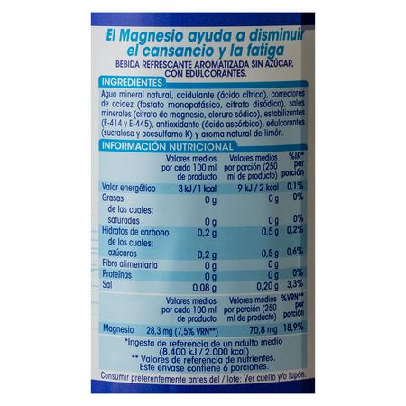 Bebida isotónica sin azúcar magnesio Alipende 1,5l cítrico