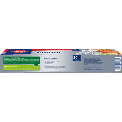 Papel de aluminio Albal 30m resistente y fácil de cortar
