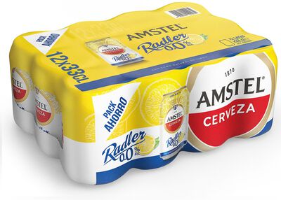 Cerveza sin alcohol limón Amstel Radler 0,0% 12 latas 33cl